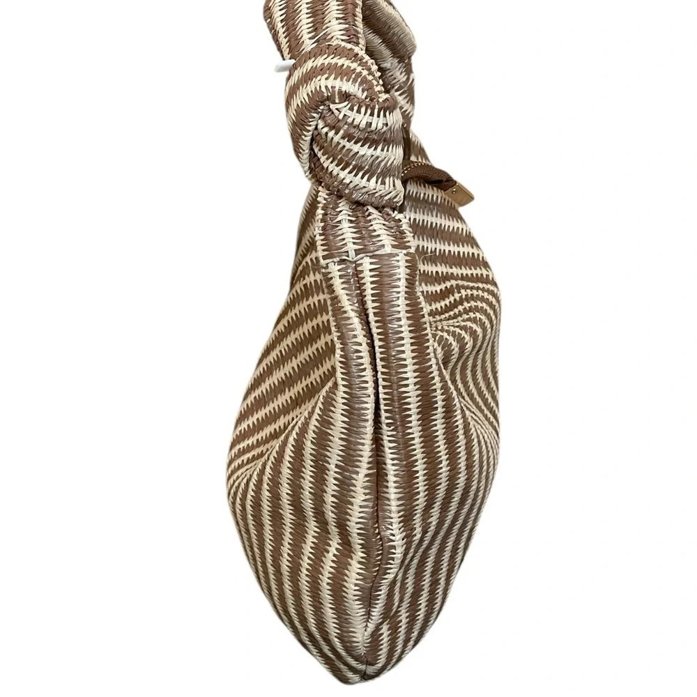 Anthropologie Melie Bianco The Brigitte Satchel‎ Raffia Edition in Tan / Cream